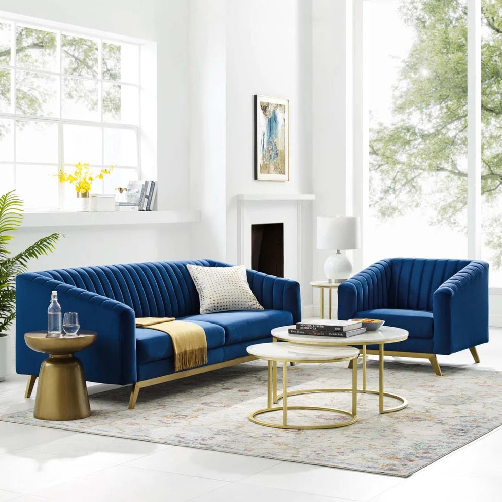 Beech wood sofa set - 2 pieces - DCO311