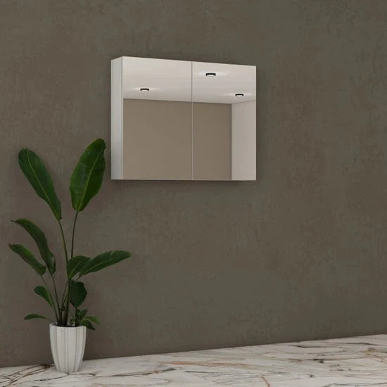 Bathroom Storage Unit with Mirrors 80x70cm