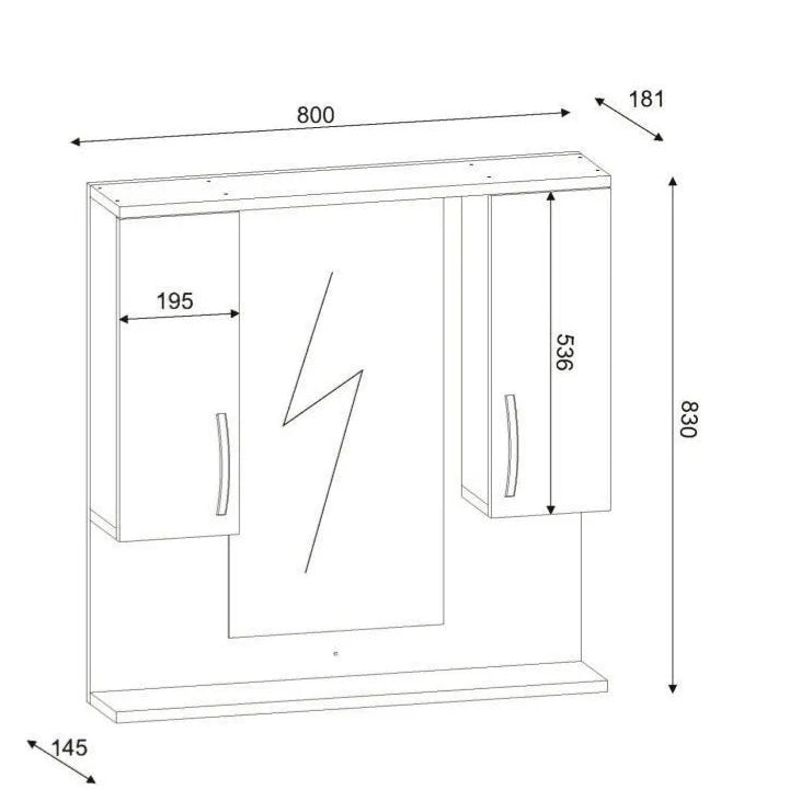 Bathroom Storage Unit with Mirrors 80x80cm