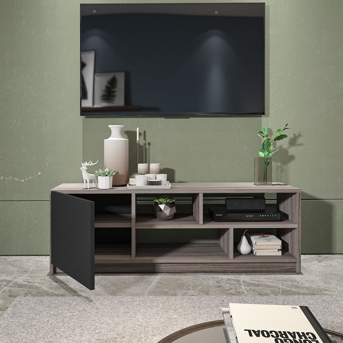 وحدة تلفزيون خشب إم دي إف - 120 × 30 × 40 من بان هومز