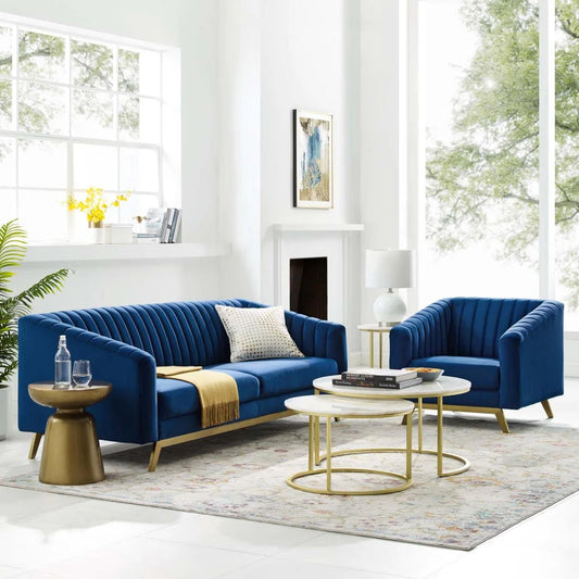 Beech wood sofa set - 2 pieces - DCO311