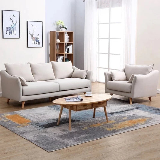Beech wood sofa set - 2 pieces - MH26
