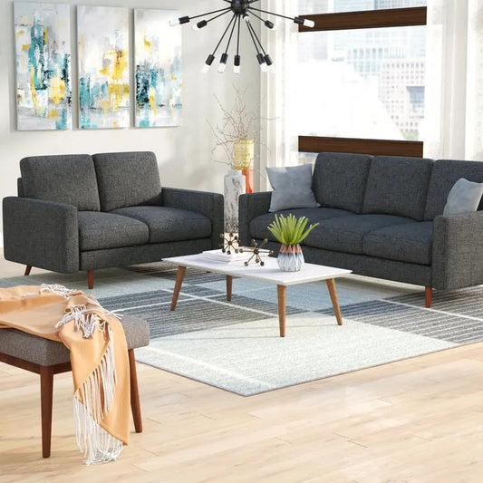 Beech wood sofa set - 2 pieces - MH33
