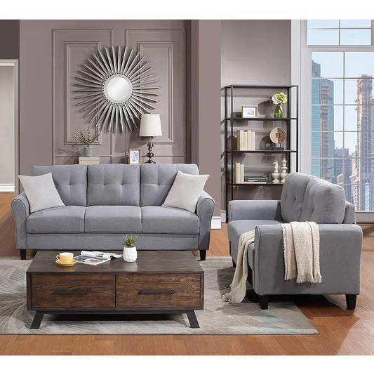 Beech wood sofa set - 2 sofas - SF173