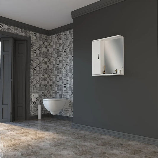 Bathroom Storage Unit with Mirrors 70x60cm