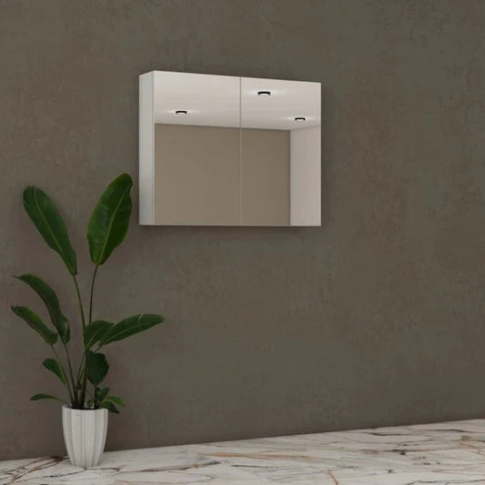 Bathroom Storage Unit with Mirrors 80x70cm