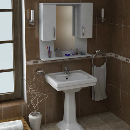 Bathroom Storage Unit with Mirrors 80x80cm