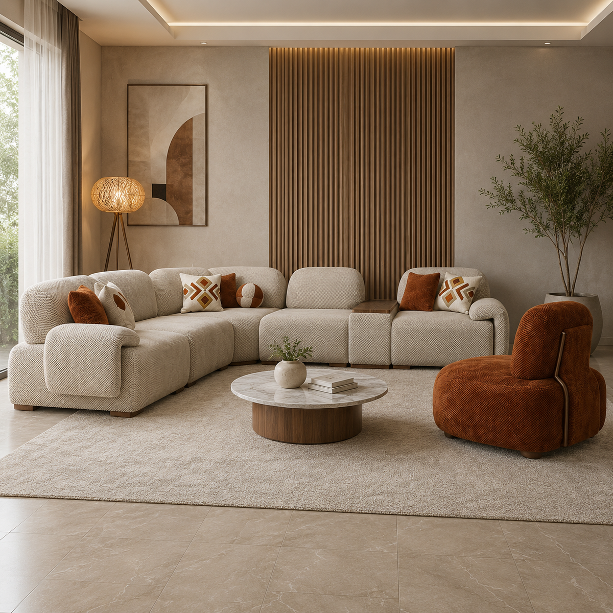 ركنة خشب زان- 300 × 300 × 90 - متعددة الألوان من بان هومز