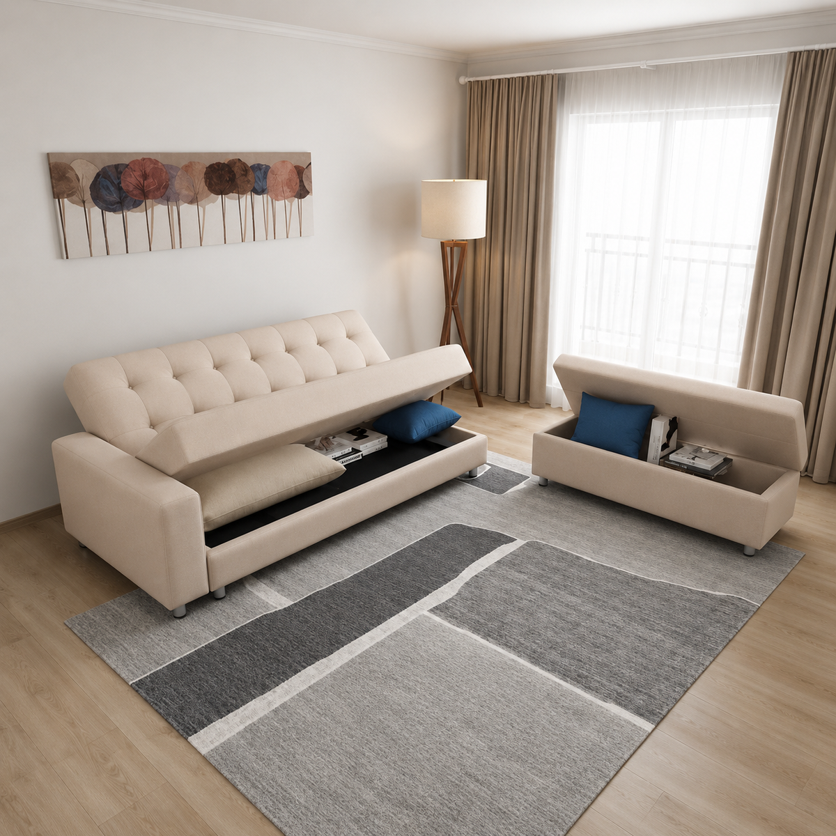ركنة خشب زان- 200 × 120 × 85 - متعددة الألوان من بان هومز