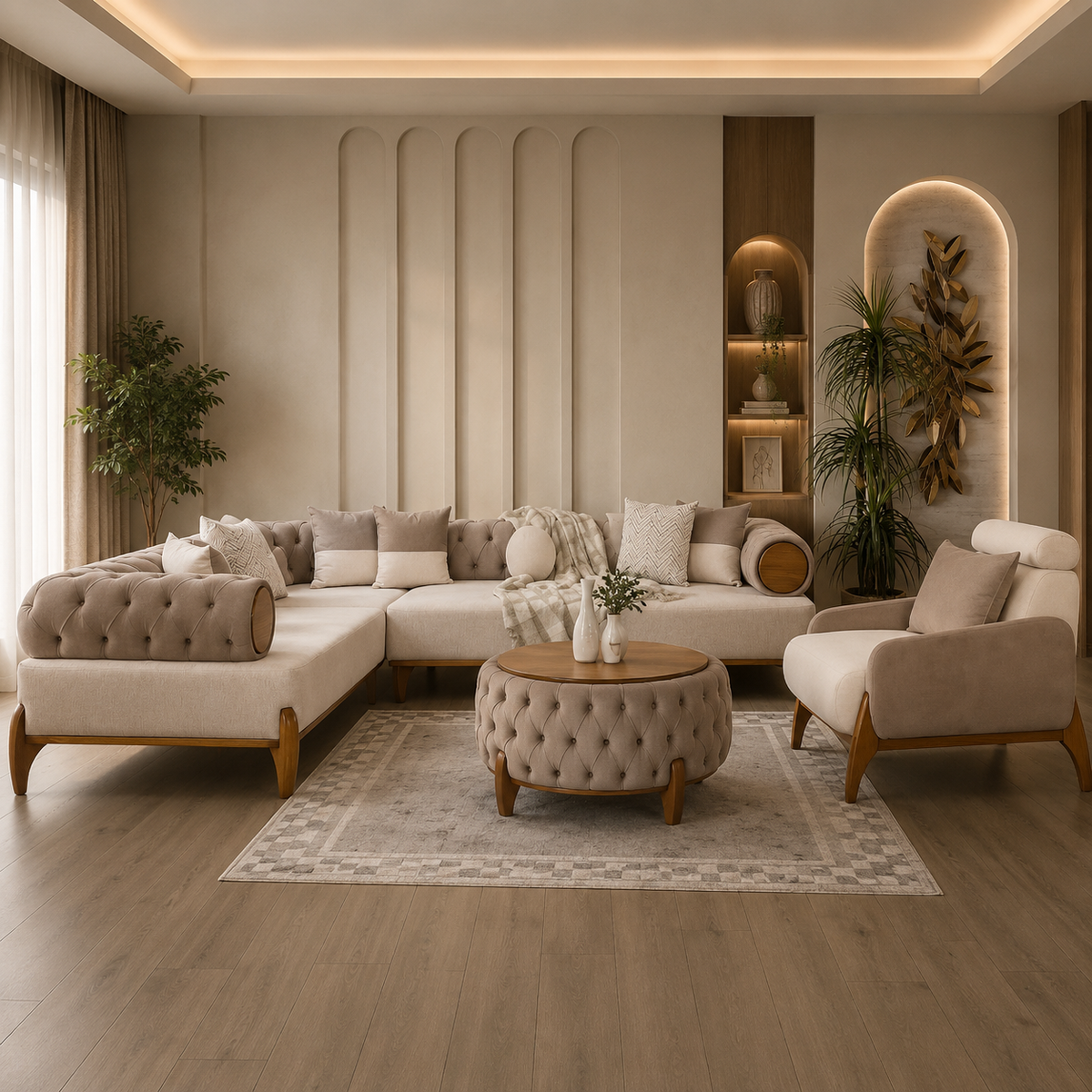 ركنة خشب زان- 300 × 200 × 90 - متعددة الألوان من بان هومز