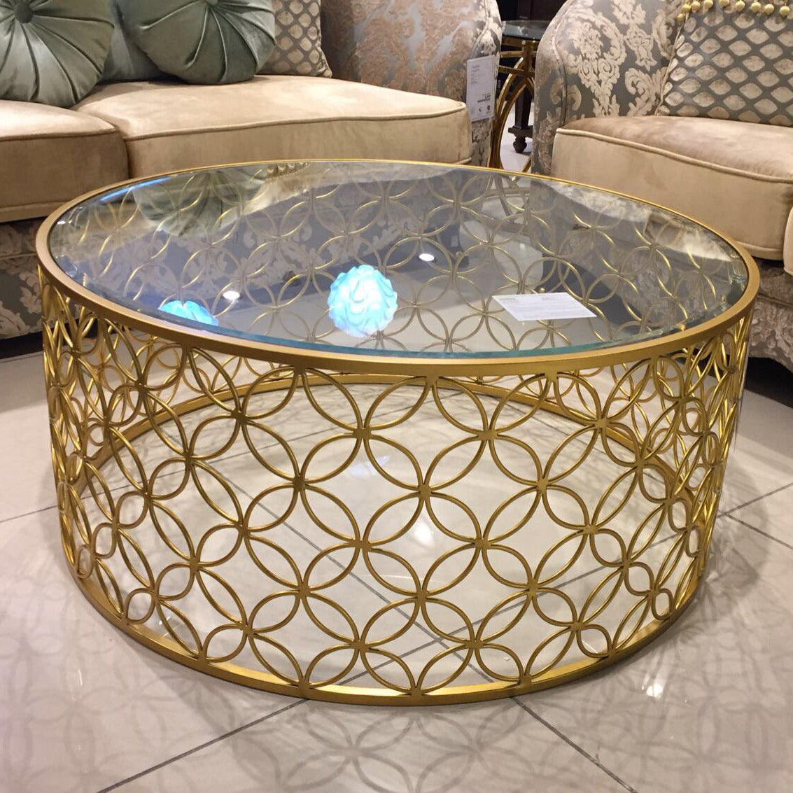 ترابيزة قهوة ستيل وزجاج - 80 × 80 × 45 من بان هومز