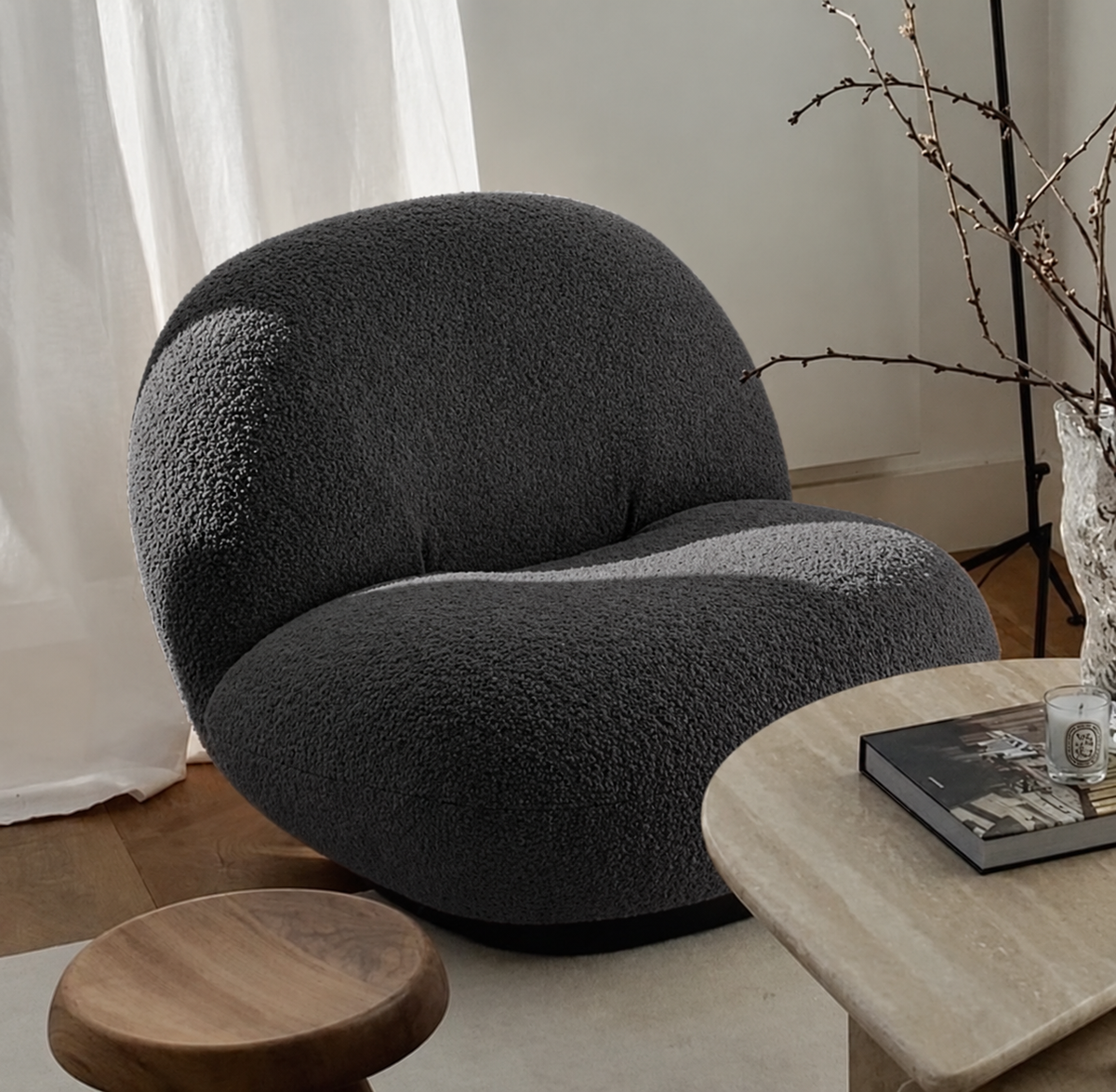 Armchair-14 - رمادي غامق