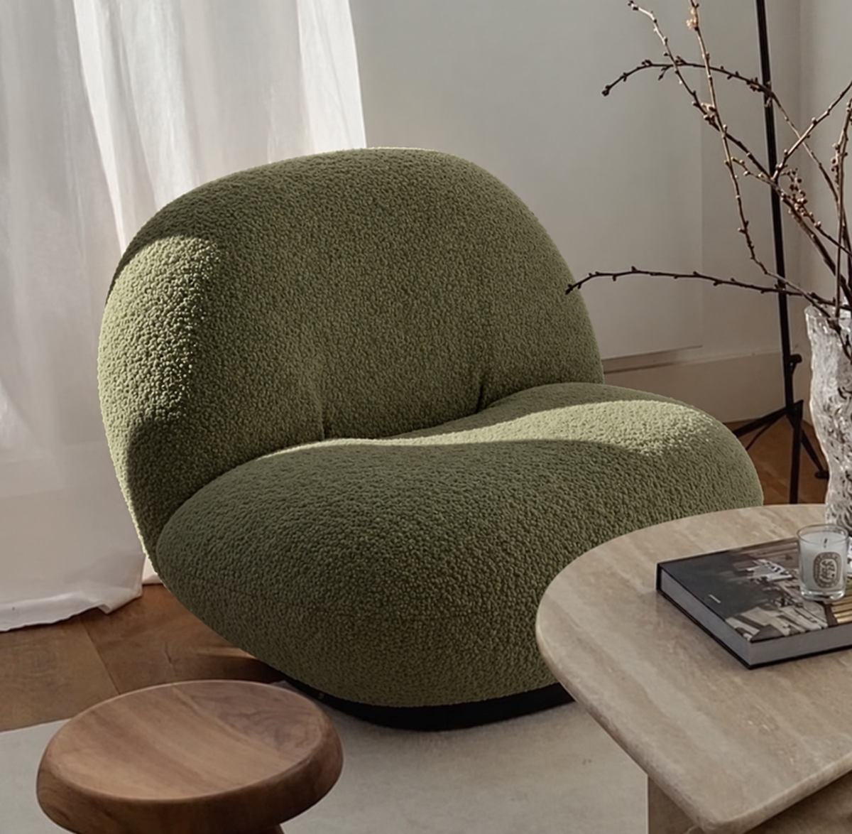 Armchair-14 - أخضر زيتي