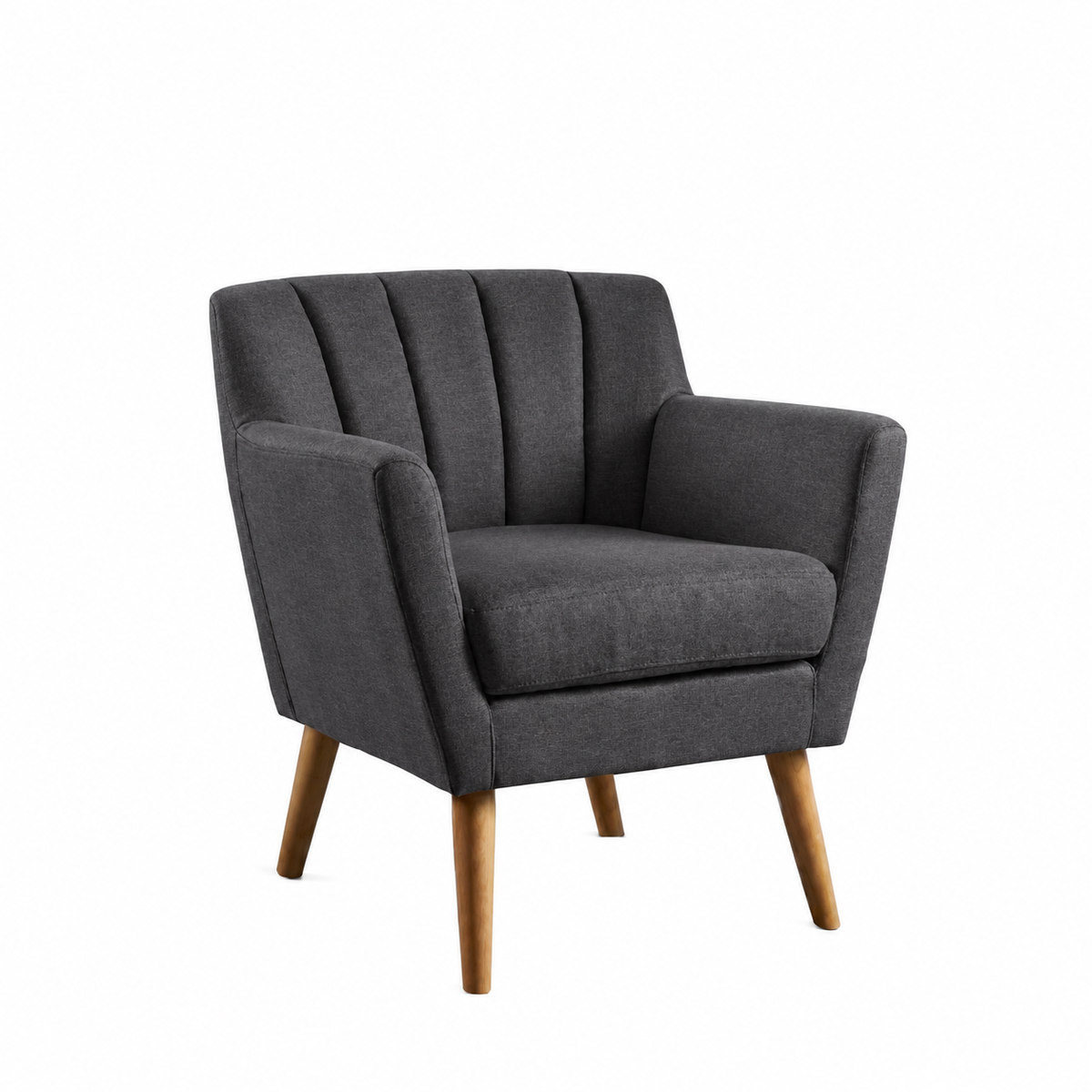 Armchair-37 - رمادي غامق - كتان