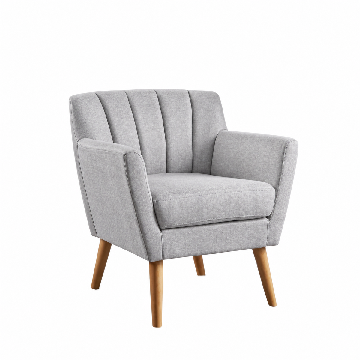 Armchair-37 - رمادي فاتح - كتان