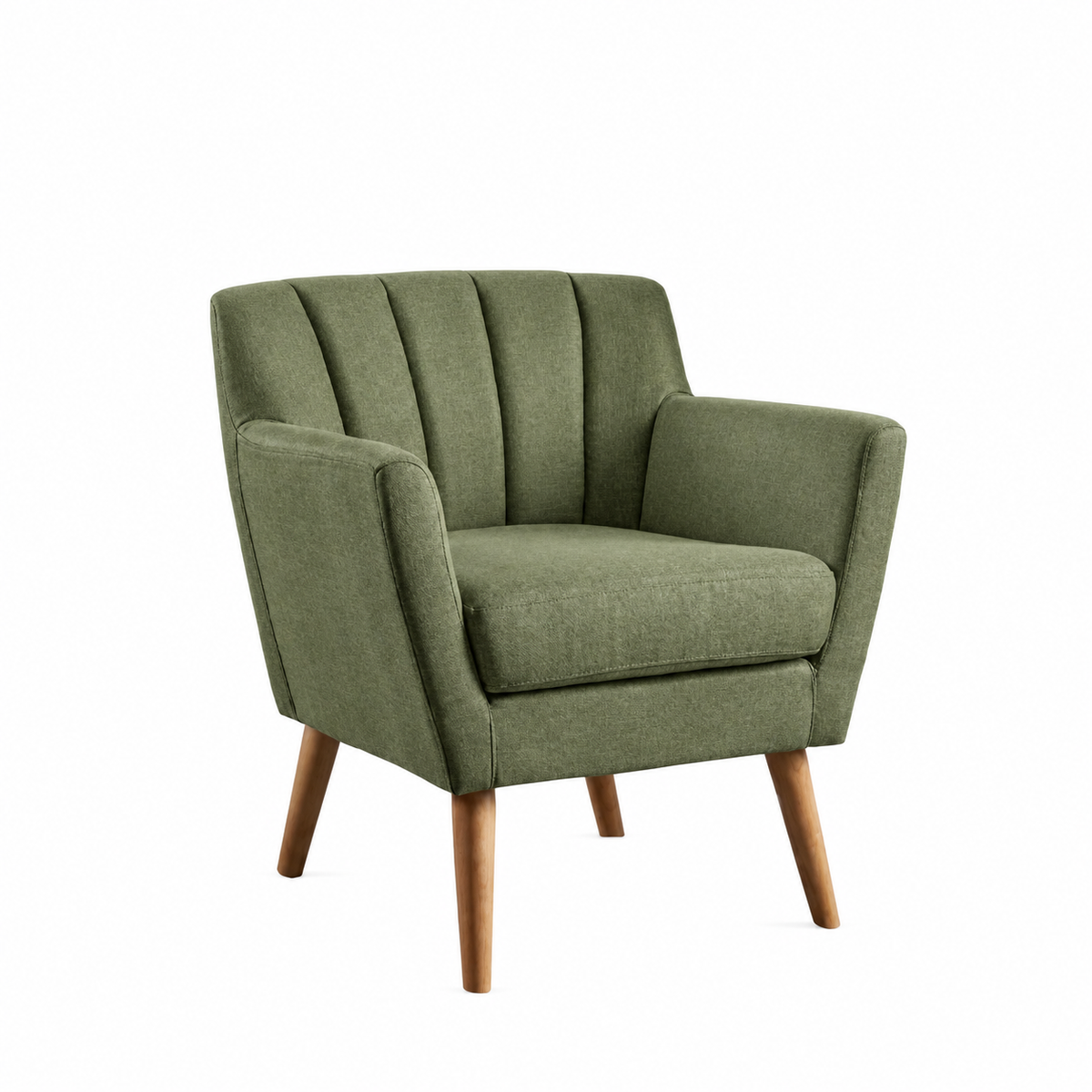 Armchair-37 - أخضر زيتي - كتان
