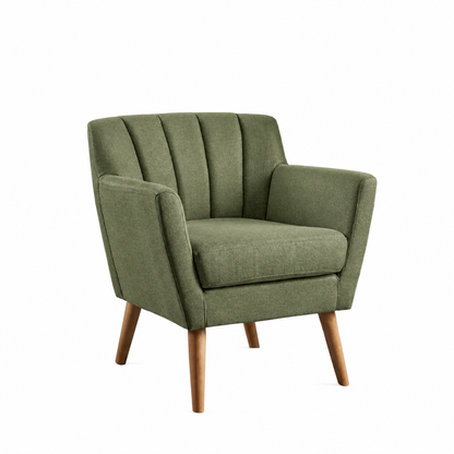 Armchair-37 - أخضر زيتي - كتان
