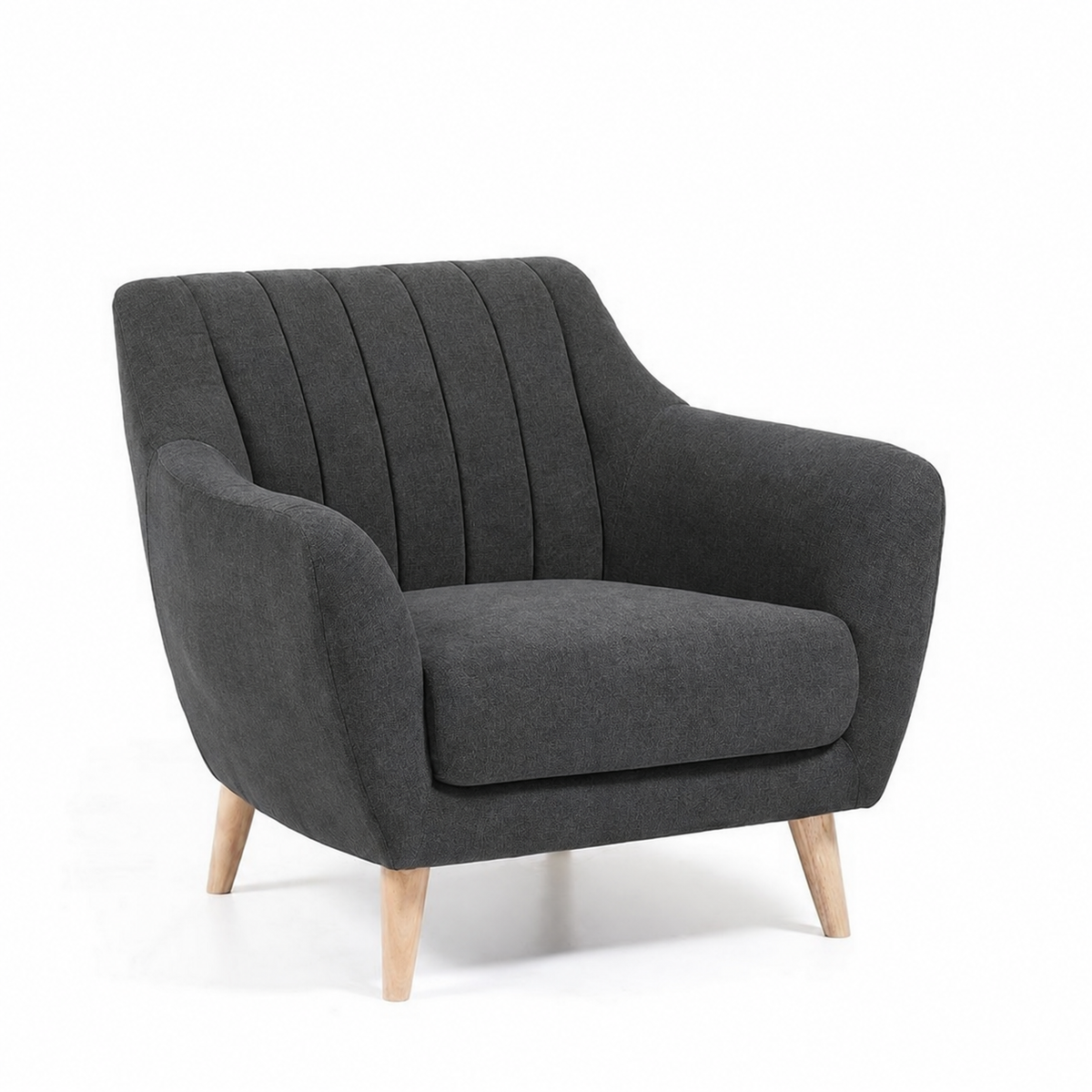 Armchair-41 - رمادي غامق - كتان