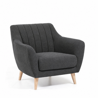 Armchair-41 - رمادي غامق - كتان