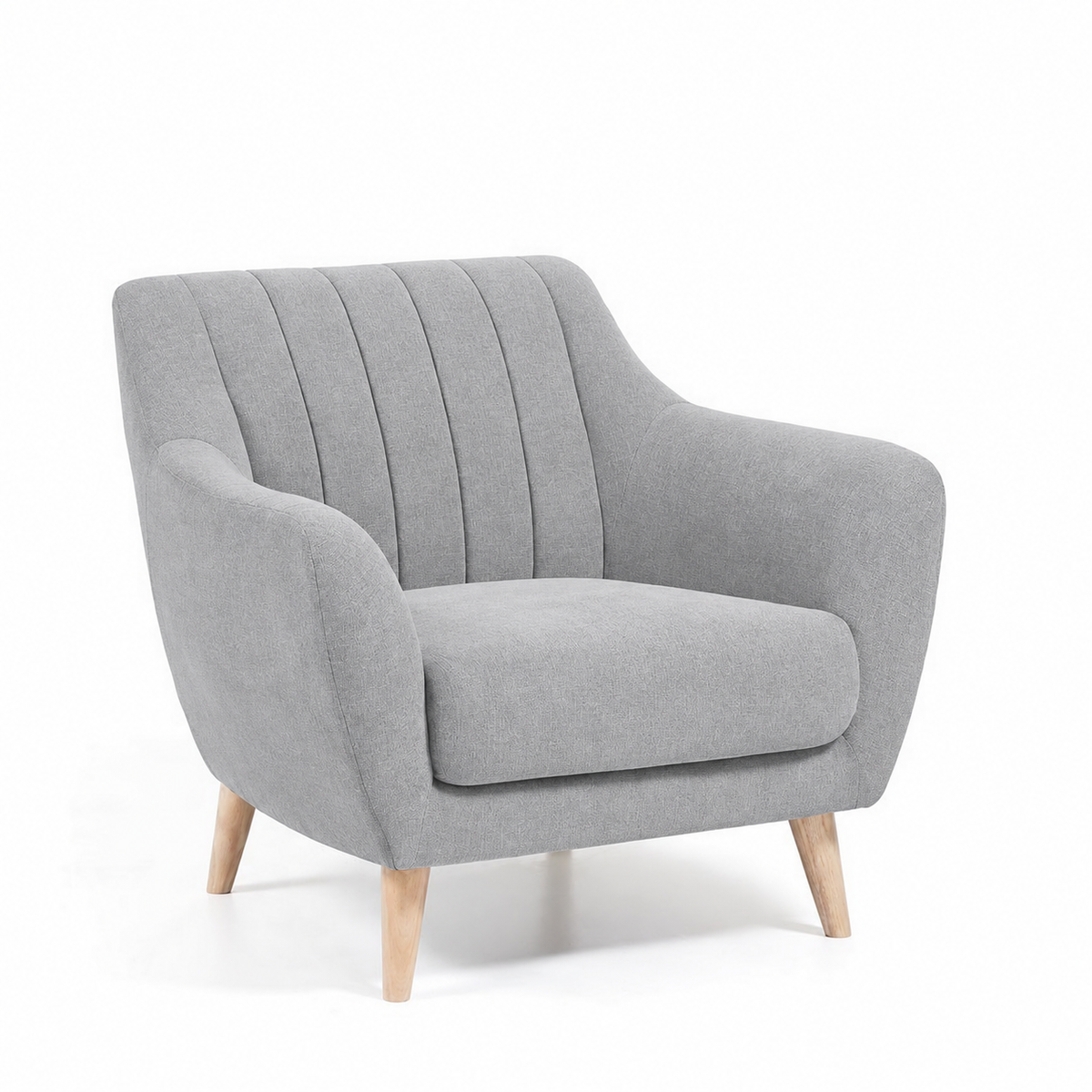 Armchair-41 - رمادي فاتح - كتان