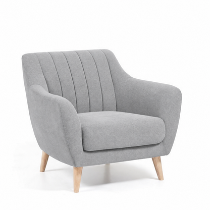 Armchair-41 - رمادي فاتح - كتان