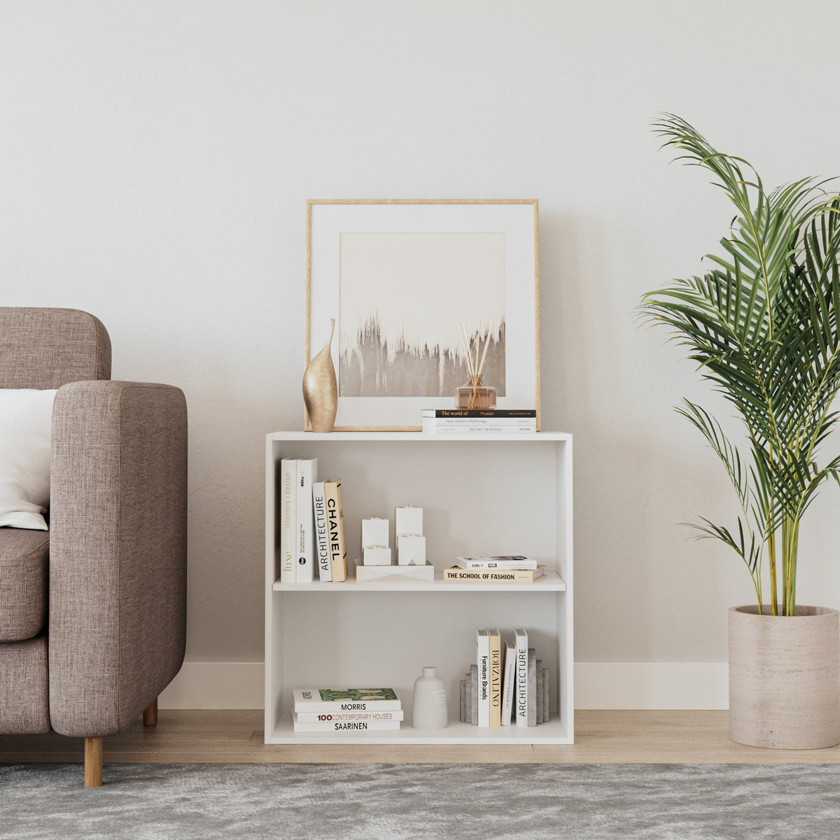 مكتبة خشب إم دي إف بطبقة ميلامين - 60 × 26 × 60