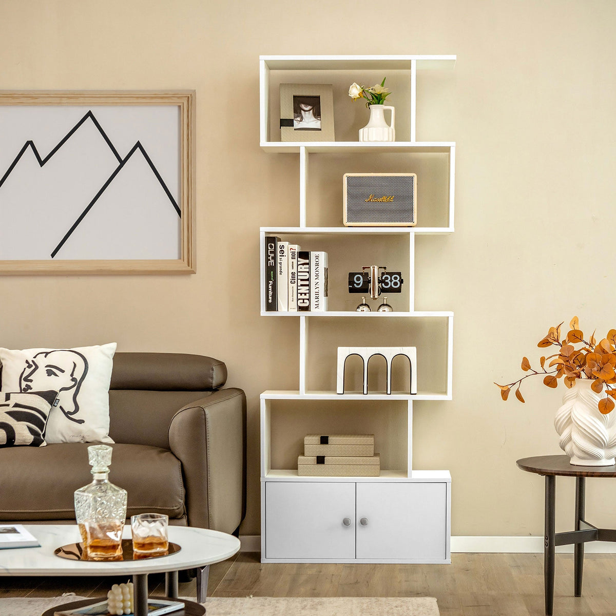 مكتبة خشب إم دي إف - 69 × 20 × 184
