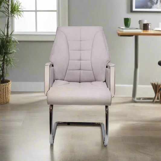 Leather manager office chair - white  - OC124