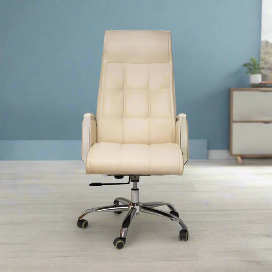 Leather Manager Chair - White 50X50 - OC127