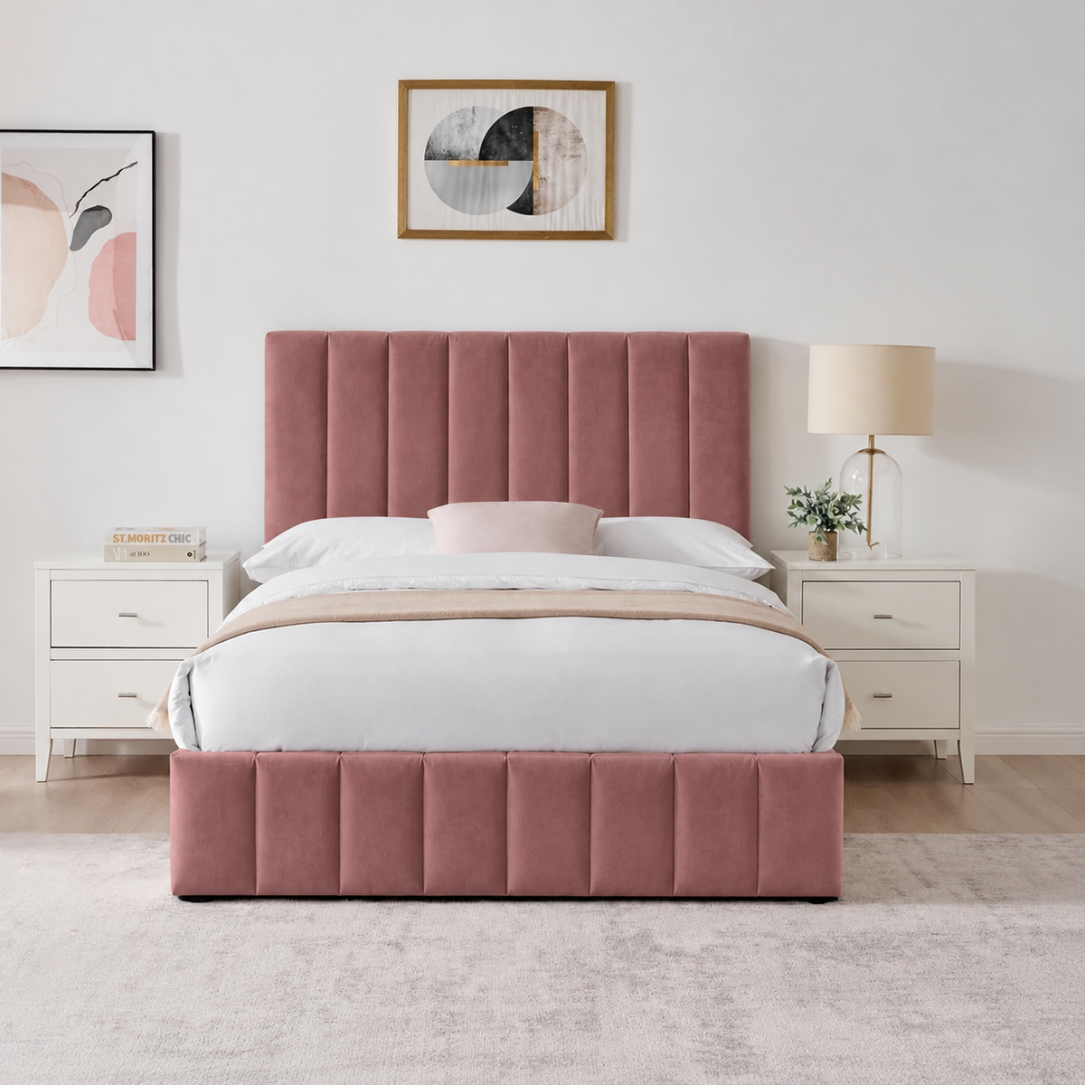 سرير قطيفة لون كشمير غامق - بان هومز - bed-269