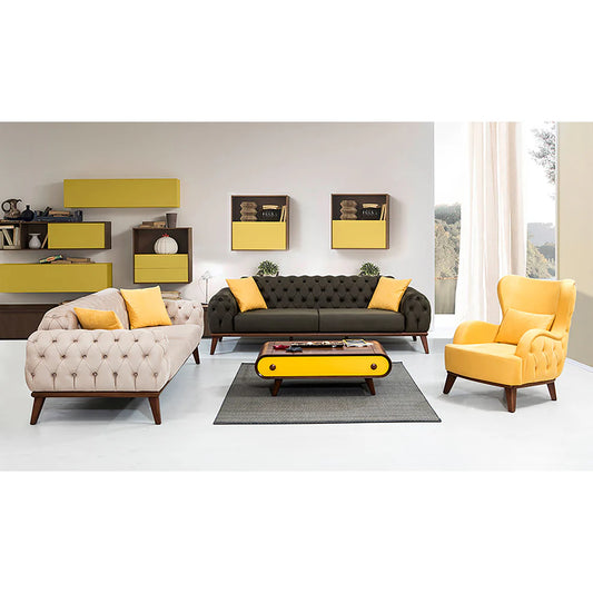 Beech wood sofa set - 3 pieces-SF28