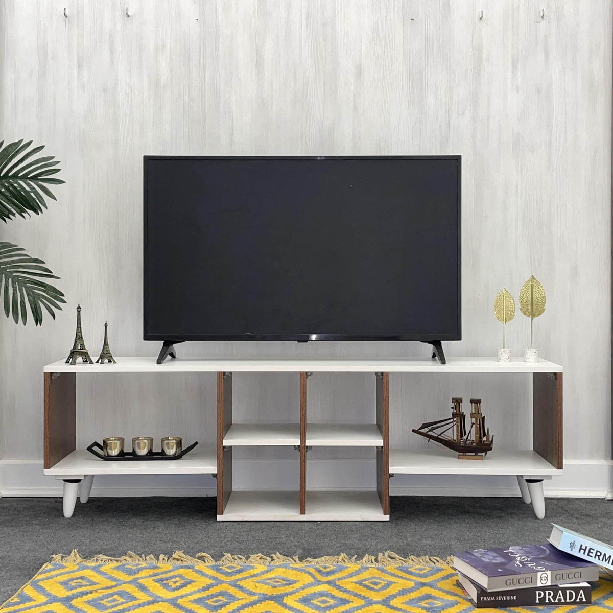 وحدة تلفزيون خشب إم دي إف - 150 × 30 × 45