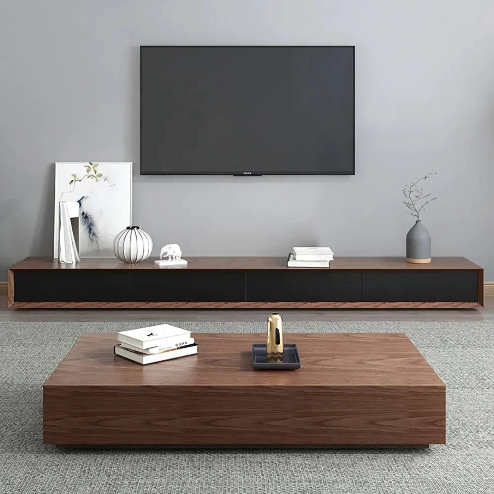 وحدة تلفزيون مع ترابيزة قهوة خشب إم دي إف - 220 × 40 × 30