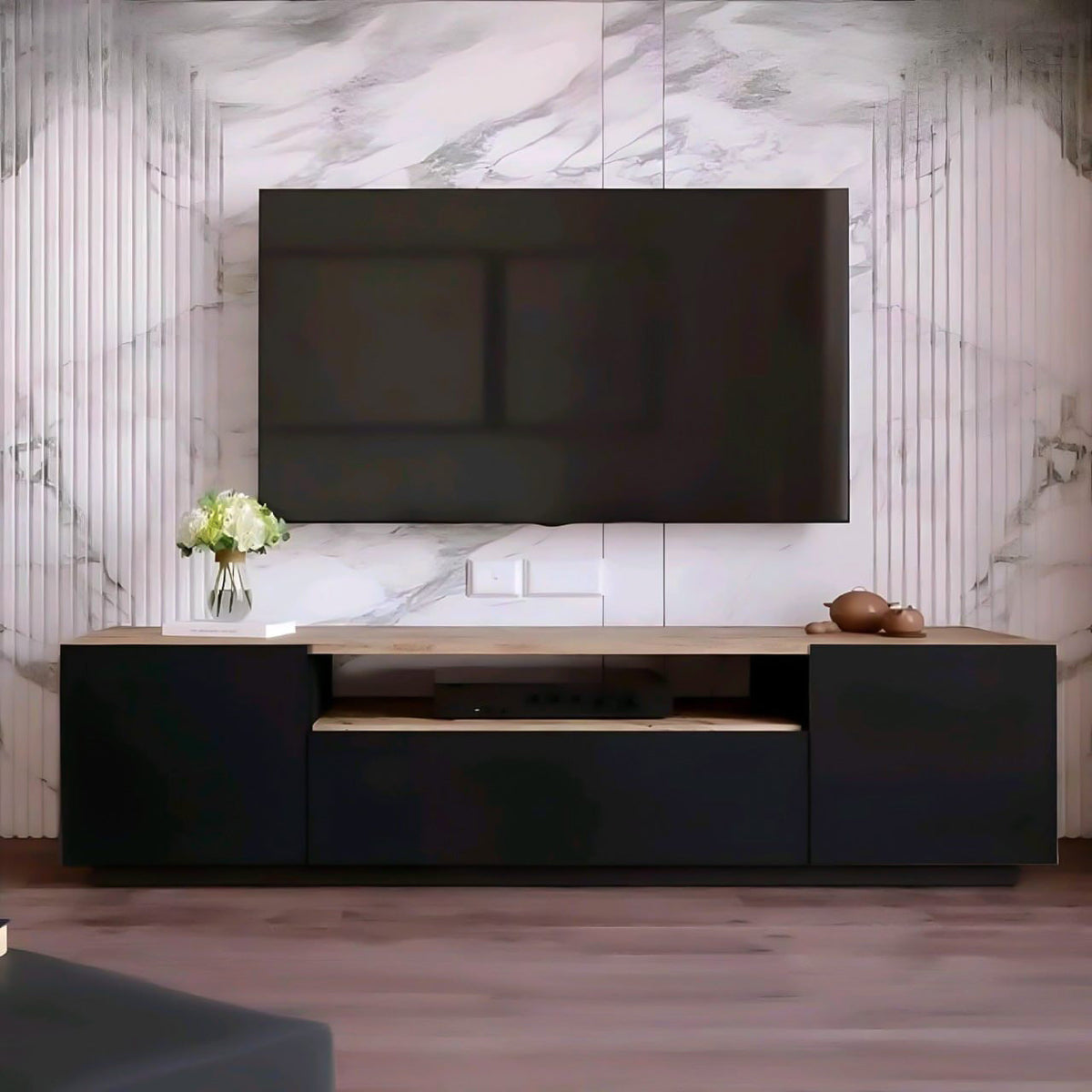 وحدة تلفزيون خشب إم دي إف - 160 × 30 × 40 من بان هومز