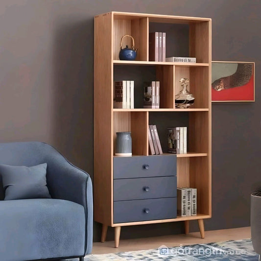 مكتبة خشب إم دي إف بطبقة ميلامين - 70 × 30 × 160