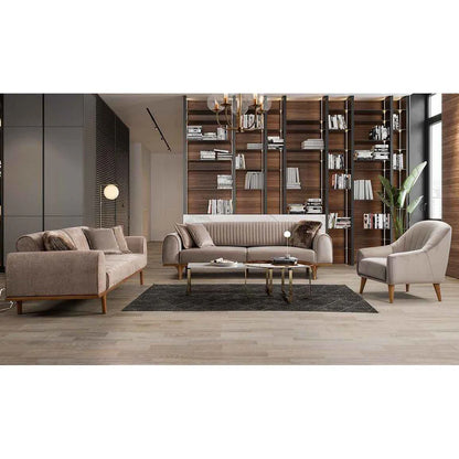 Beech wood sofa set - 3 pieces - QM33