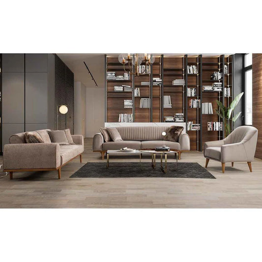 Beech wood sofa set - 3 pieces - QM33
