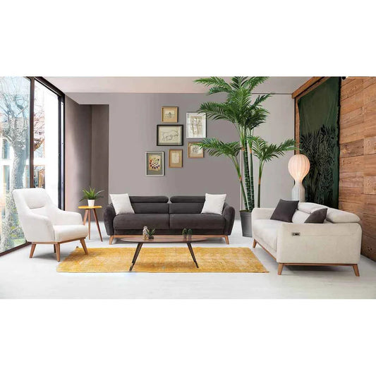 Beech wood sofa set - 3 pieces - QM36