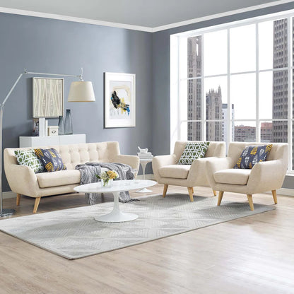 Beech wood sofa set - 3 pieces - QM39