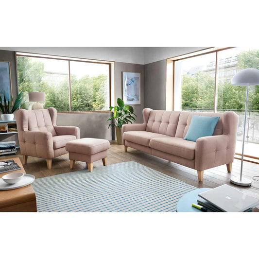 Beech wood sofa set - two pieces - QM40