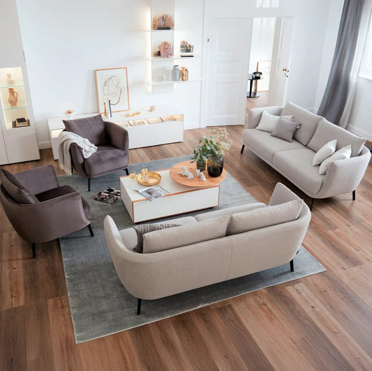 Beech Wood Sofa Set - 4 Pieces - KM247
