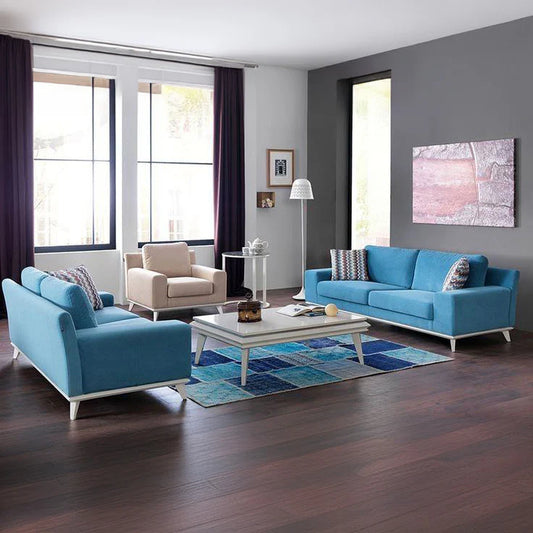 Beech Wood Sofa Set - 3 Pieces - KM246