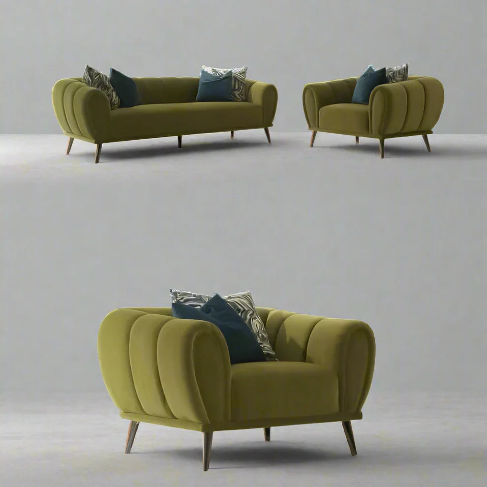 3-piece sofa set - sofa with two chairs - multiple colors - FD370
