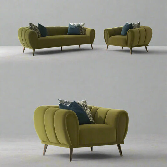 3-piece sofa set - sofa with two chairs - multiple colors - FD370