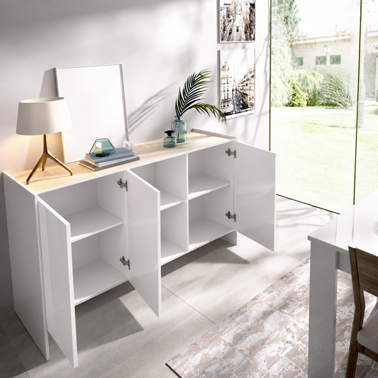 بوفية خشب أم دي أف - 80 × 140 × 40 - التقسيمة الداخلية