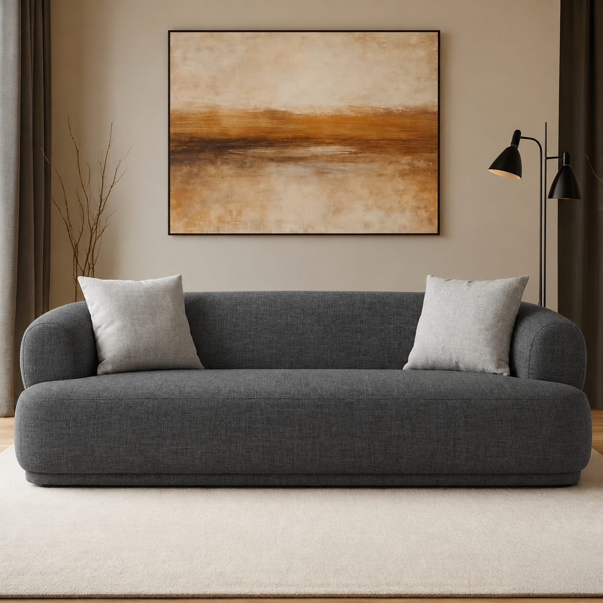 كنبة Sofa-701 - رمادي غامق