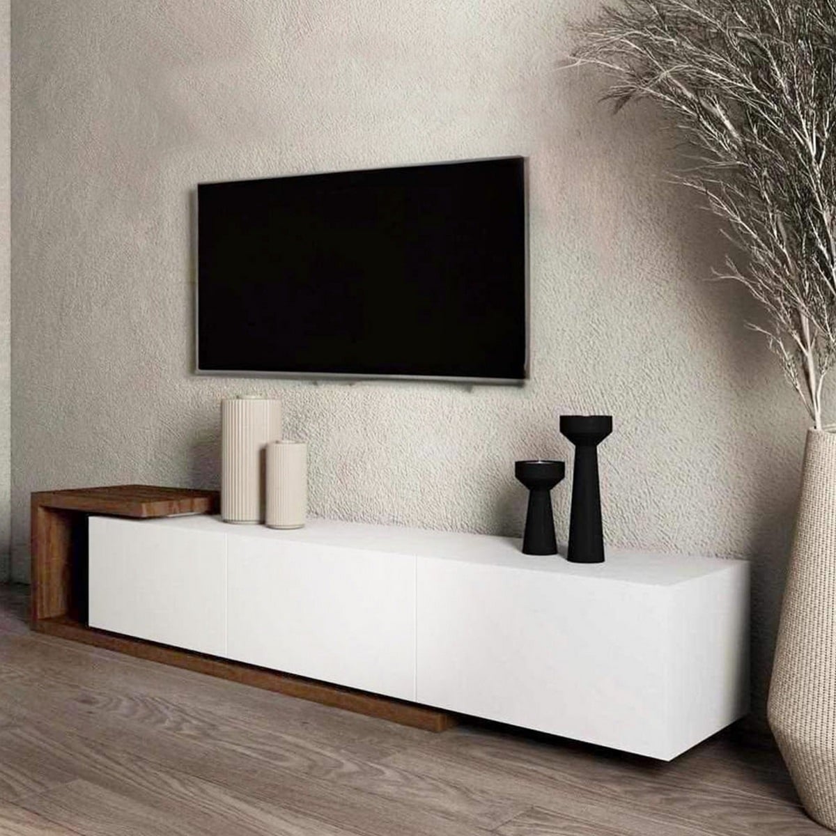 وحدة تلفزيون خشب إم دي إف - 160 × 32 × 35 من بان هومز