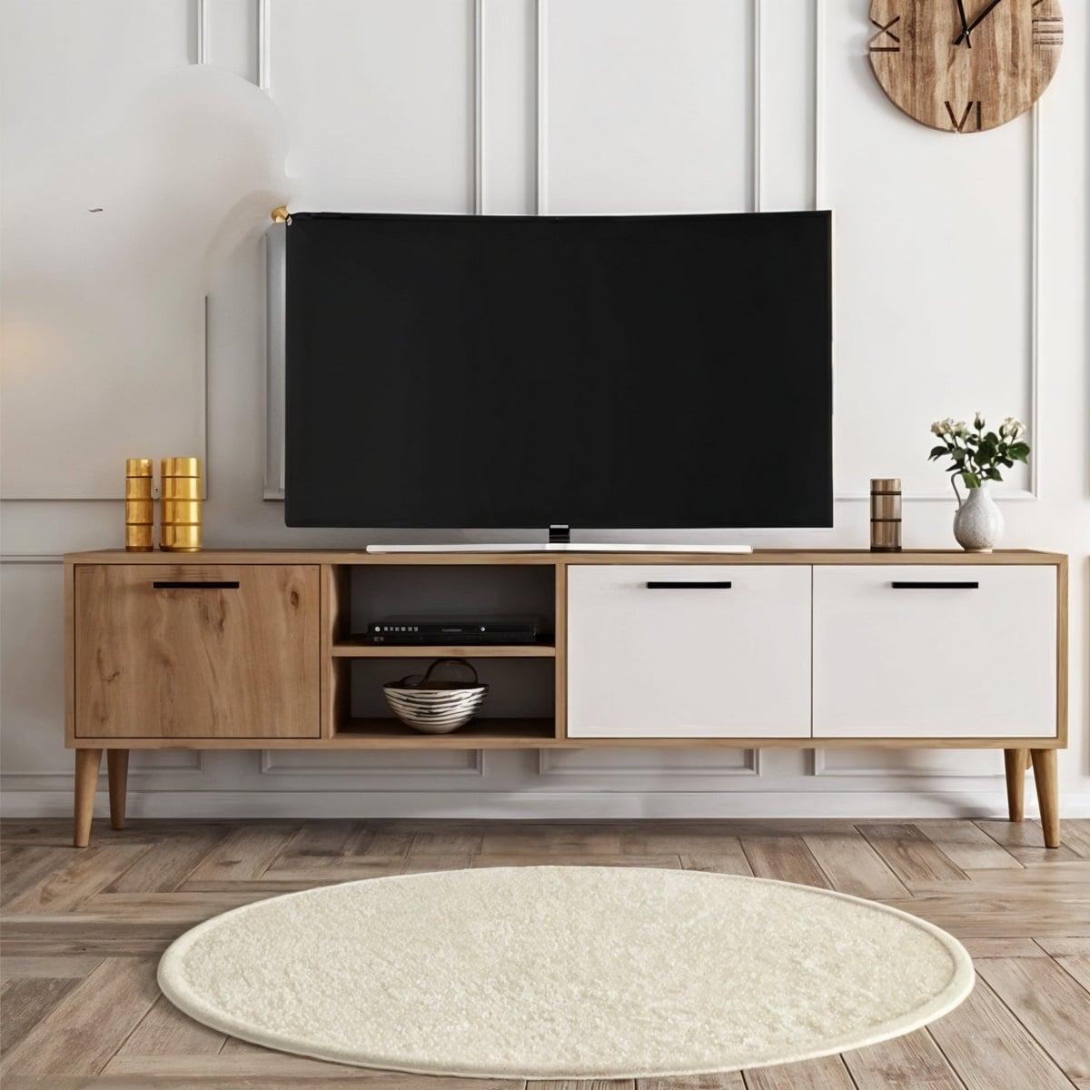 وحدة تلفزيون خشب إم دي إف - 180 × 30 × 45 من بان هومز