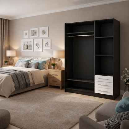 صورة توضيحية للتقسيمة الداخلية - دولاب خشب كونتر 220 × 130 سم
